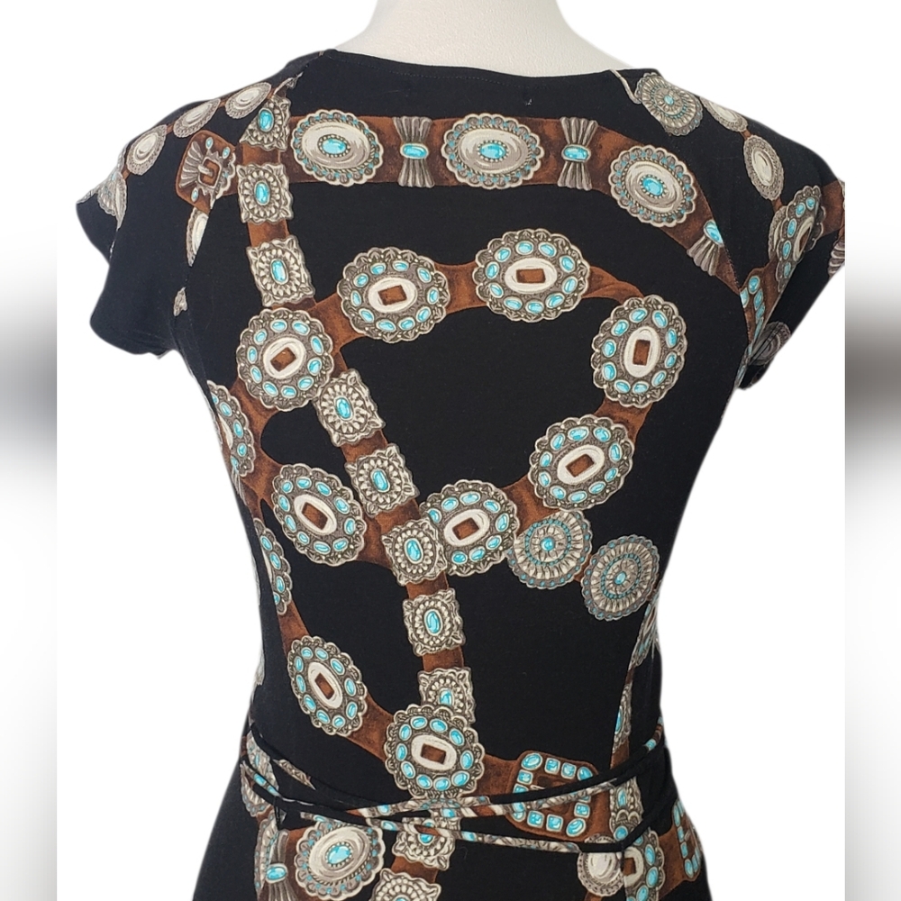 Lauren Ralph Lauren Concho Belt Fit & Flare Dress S Western Cowgirl Equestrian - Picture 5 of 14